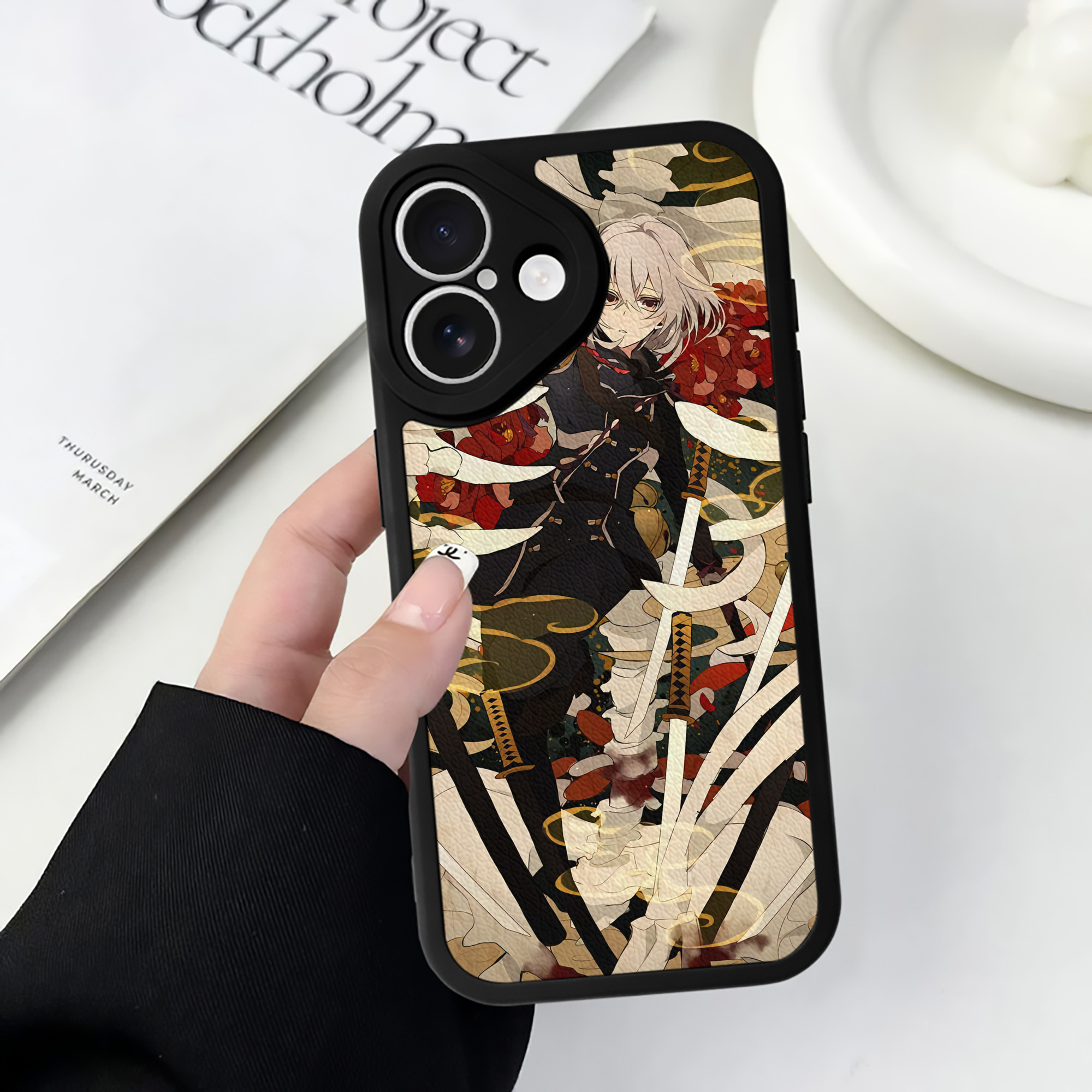 （画像用） 刀剣乱舞 Touken Ranbu 【iPhone 16シリーズ対応】シリコンスマホケース（レザー調） 材質：シリコン
